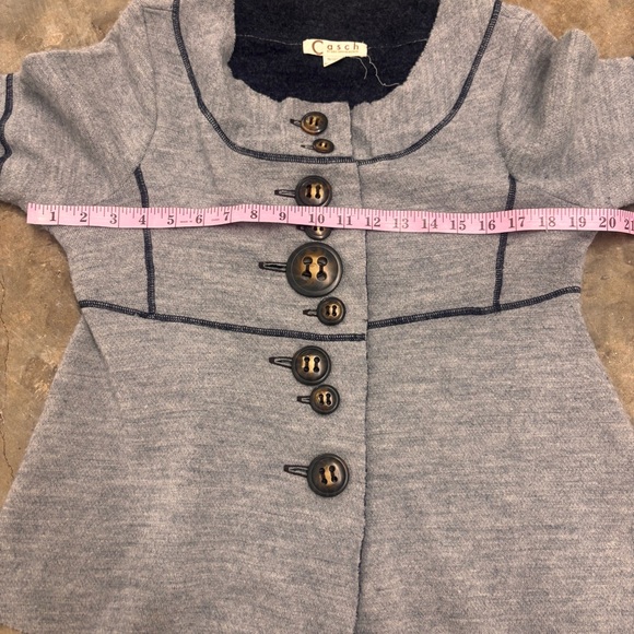 Casch by Gro Abrahamsson 100% Boiled Wool Bell Sleeve Cardigan Jacket EU 40 US M - Picture 6 of 7